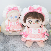 Doll Clothes Dress with Headband for 10/20cm Cotton Dolls