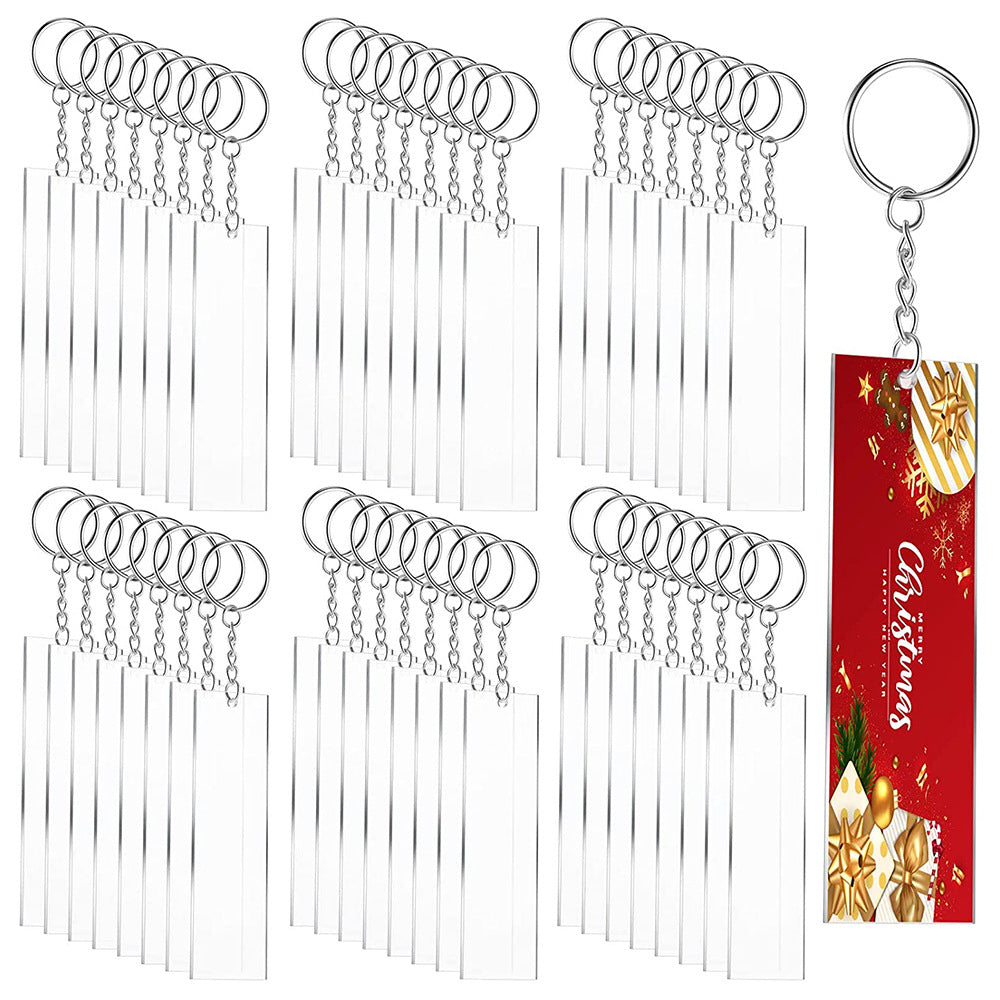 Blank Clear Acrylic Keychain Blanks for DIY Crafts and Decoration