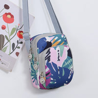 Women's Nylon Mini Crossbody Bag Vertical Shoulder Key Coin Purse