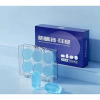 Silicone Noise Cancelling Earplugs for Sleeping, Swimming, and Travel with Storage Case