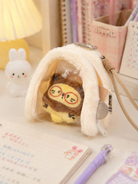 Cute Plush Mini Ita Bag Cartoon Coin Purse with Clear Window Keychain