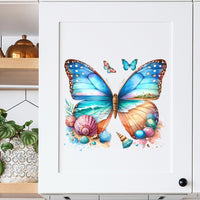 Waterproof Beach Butterfly Self-Adhesive Wall Decal for Windows, Glass, Bathroom, Toilet Decoration