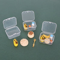 Dollhouse Miniature Breakfast Set with Steamed Buns, Dumplings, Milk, and Eggs in Clear Box