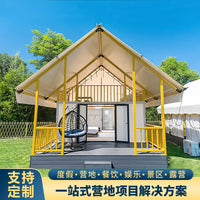 Luxury Glamping Tent Double-Layer Loft Outdoor House for Resorts & Scenic Areas