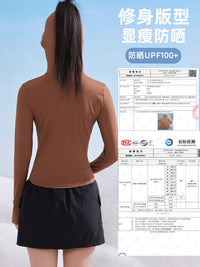 Women's UPF100+ Ice Feel Sun Protection Hoodie Jacket for Outdoor Activities