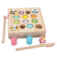 Wooden Magnetic Bee Fishing Game for Kids, Educational Tabletop Parent-Child Interactive Toy