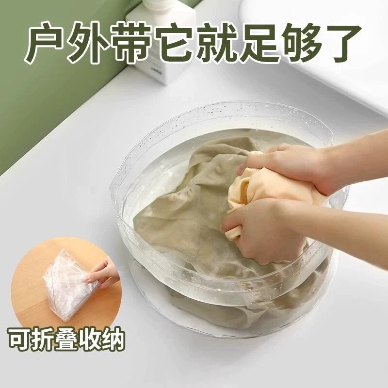 Portable Folding Wash Basin for Camping, Picnics, and Home Use - Collapsible Laundry and Vegetable Washing Tub