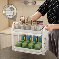 Double-Layer Countertop Cup Drying Rack with Drain Tray for Kitchen and Living Room
