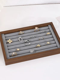 Walnut Grain High-Grade Jewelry Tray for Home and Display - Ring, Earring, Necklace Organizer