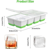 8-Compartment Ice Cube Tray with Lid, Square Ice Ball Maker Mold and Ice Clip Set