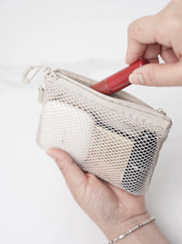 Mesh Cosmetic Bag Set for Travel and Makeup Brush Storage