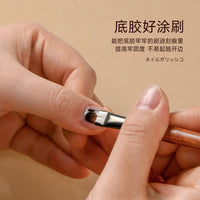 Professional Japanese Style Short Square Round Gel Nail Brush with Sandalwood Handle