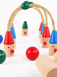 Kids Wooden Croquet Set Indoor Outdoor Parent-Child Interactive Sensory Training Game Educational Toy