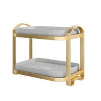 Double-Layer Countertop Cup Drying Rack with Drain Tray for Kitchen and Living Room