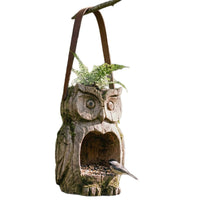 Rustic Owl Bird Feeder & Planter for Garden Decor