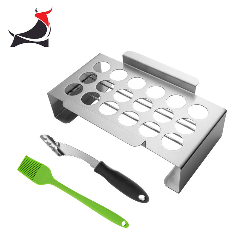 Stainless Steel Chili Pepper Roasting Rack with 18 Holes for BBQ Grilling