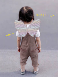 Kids' Butterfly Fairy Wings with Wand and Headpiece Set, Gradient Color Angel Costume Prop