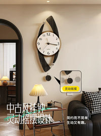 Modern Retro Wall Clock with Ambient Light for Living Room Decor
