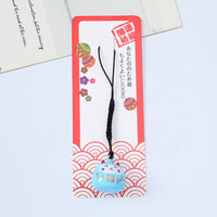 Japanese Lucky Cat Wind Chime Bell Charm with Lanyard for Phone or Bag