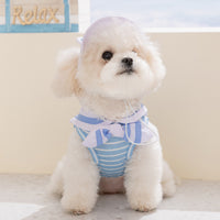 Pet Dog Sailor Collar Vest and Dress Set for Small to Medium Dogs