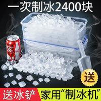 Ice Cube Tray with Storage Bin and Lid, Sphere Ice Ball Maker for Freezer, Commercial Plastic Ice Mold
