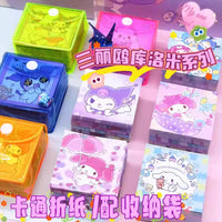 Cute Cartoon Double-Sided Printed Origami Paper for Kids, Small Square Sheets for Crane Folding