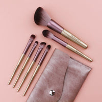 Meinvlang Mini Grape Makeup Brush Set with Storage Bag - Portable Eyeshadow, Powder, Contour, Highlight Brushes