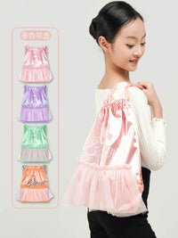 Girls' Dance Backpack Ballet Practice Bag with Drawstring Closure