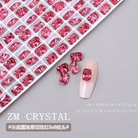 K9 Radiant Cut Pillow Nail Art Rhinestones, 6x8mm Colorful Irregular Pigeon Egg Design