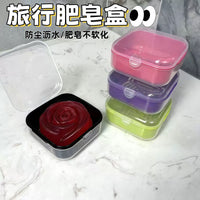 Portable Double-Layer Soap Dish with Drain and Lid for Travel and Home Use