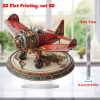 Retro Steampunk Airplane Acrylic Standee Desktop Ornament Collectible Gift