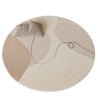 Faux Cashmere Round Area Rug for Living Room Bedroom Office Chair Mat