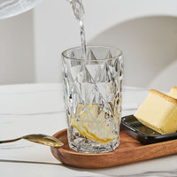 Nordic Creative Colored Glass Tumbler Set for Juice Milk Water, Diamond Pattern