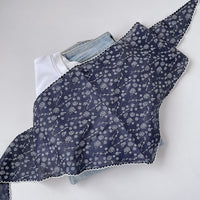 Japanese Style Floral Cotton Linen Bandana Scarf for Women - Thin Summer Sun Protection Neck Head Wrap