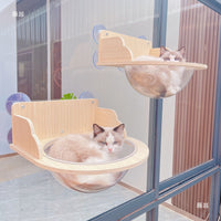 Glass Suction Pet Window Shelf for Cats and Parrots