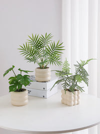 Artificial Bamboo & Money Tree Potted Plants for Desktop Decor