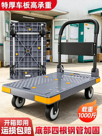 Foldable Platform Hand Truck with Silent Wheels for Moving and Hauling