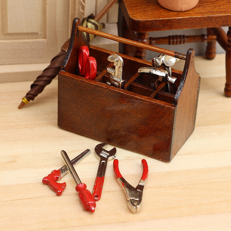1:12 Miniature Dollhouse Tool Box Accessory Set