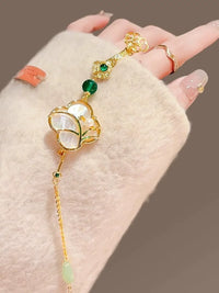 Chinese Style Orchid Brooch Cheongsam Tassel Pendant Retro Hanfu Accessory