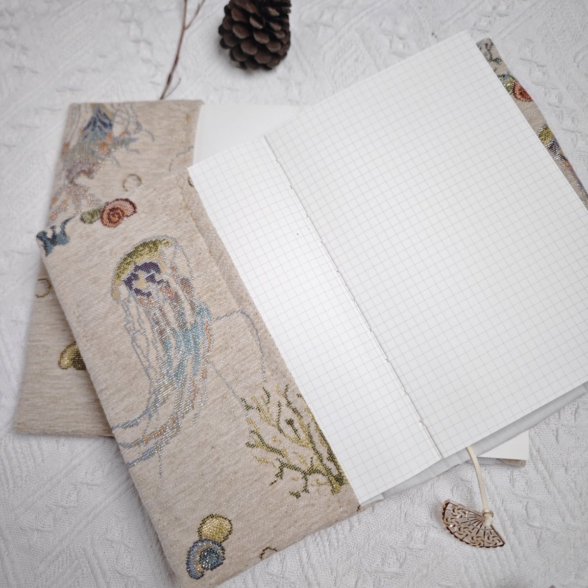 Adjustable Fabric Book Cover for Notebooks and Journals