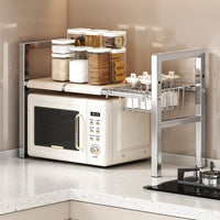 Expandable Stainless Steel Under-Sink Organizer Rack for Kitchen Storage