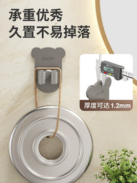 Mop and Broom Holder Wall Mount with Strong Adhesive for Bathroom and Kitchen, Punch-Free Organizer