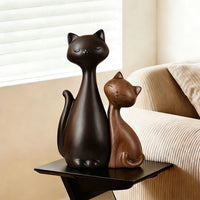 Vintage Cat Couple Figurines for Home Decor, Mid-Century Style Entrance Living Room TV Cabinet Wine Cabinet Ornaments