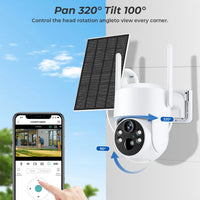 Solar Powered 360° Outdoor WiFi Security Camera with Remote Monitoring