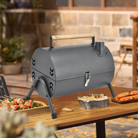 Portable Outdoor Charcoal BBQ Grill with Chimney and Grill Pan Option