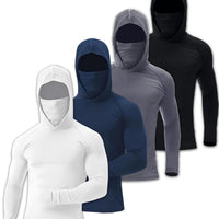 Men's Quick-Dry UV Protection Hoodie with Face Mask for Fishing & Outdoor Sports
