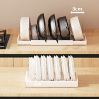 Adjustable Expandable Pot and Pan Organizer Rack for Kitchen Cabinet Countertop