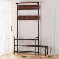 Multi-functional Entryway Coat Rack with Shoe Storage