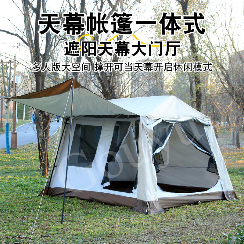 Portable Automatic Pop-Up Camping Tent with Sun Protection and Rainproof Features