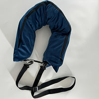 Multifunctional U-Shaped Travel Pillow with Storage Bag, Adjustable Velvet Neck Pillow for Napping